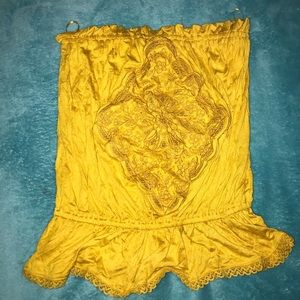 Gold Floral Design Tube Top